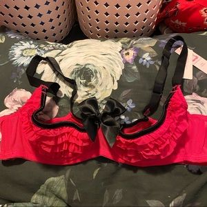 Cacique | NWT 38C Hot Pink Quarter Cup Bra with Ruffles